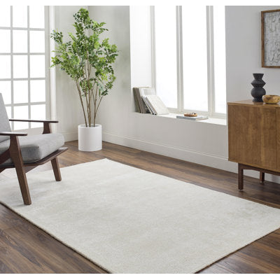 Wade Logan Bryann Hand Tufted Indoor Area Rug Cream Round 8'
