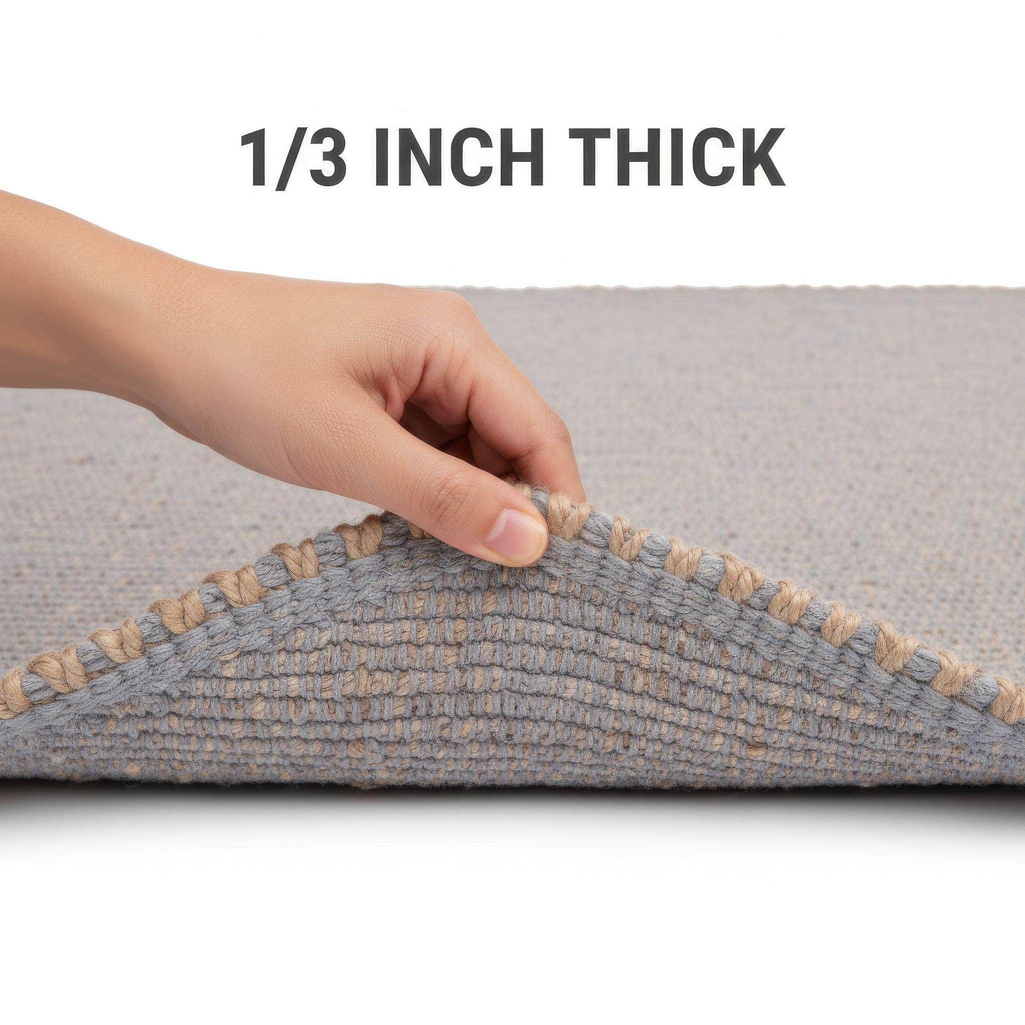 Super Area Rugs Terra JC01 Light Gray Jute and Cotton Woven Rug