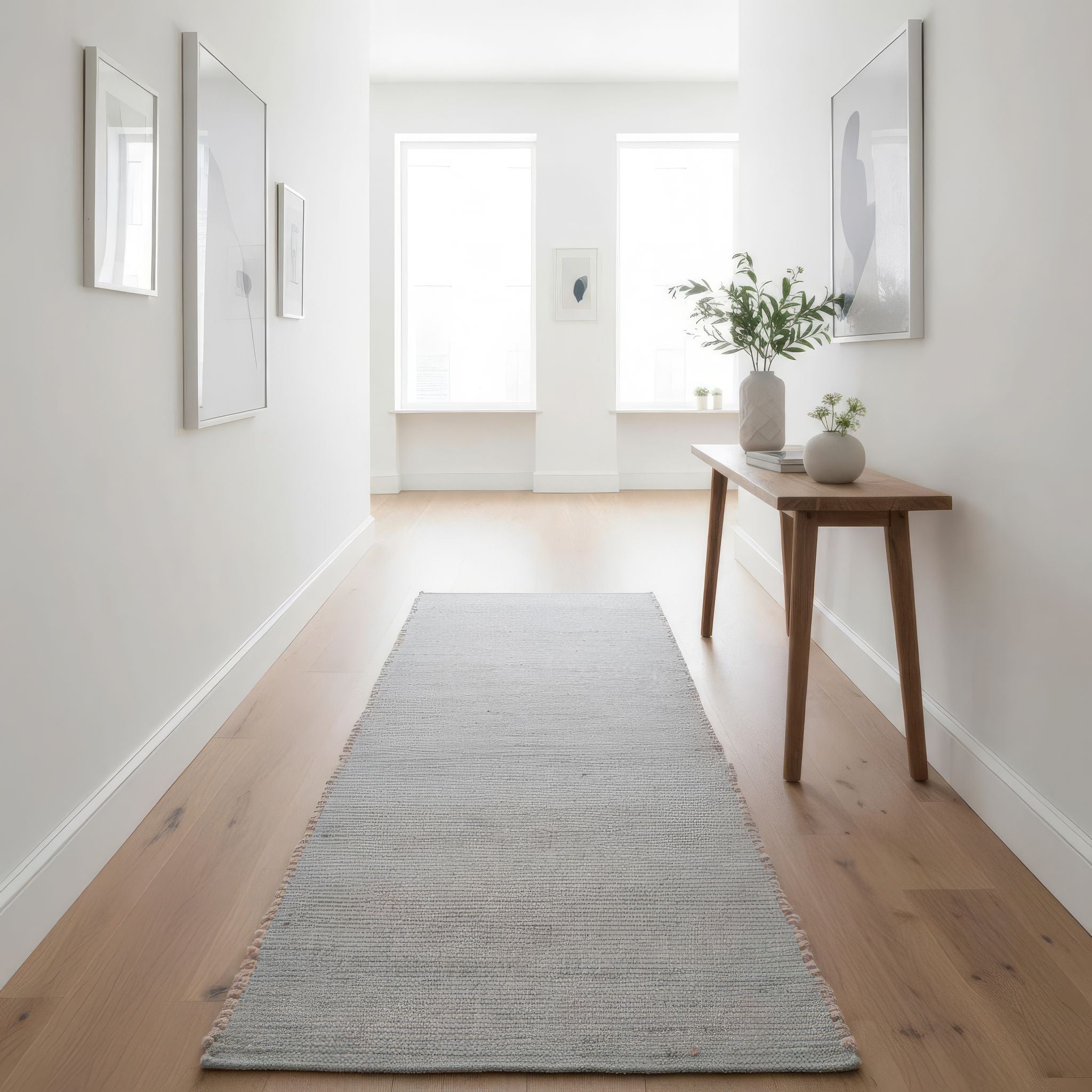 Super Area Rugs Terra JC01 Light Gray Jute and Cotton Woven Rug