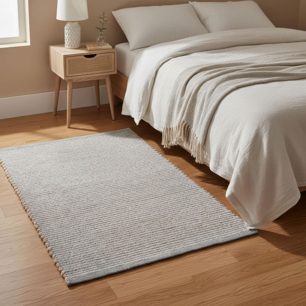 Super Area Rugs Terra JC01 Light Gray Jute and Cotton Woven Rug