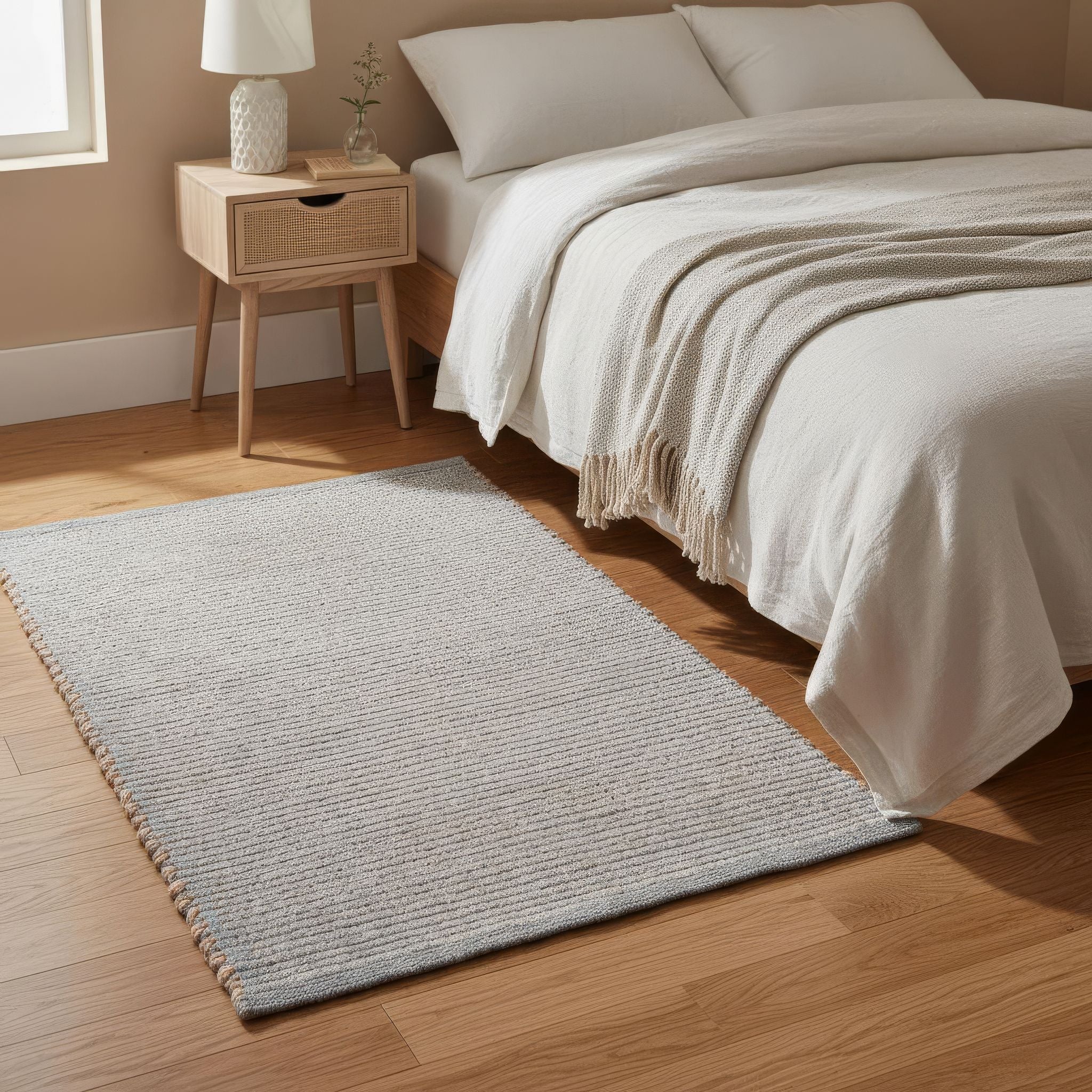 Super Area Rugs Terra JC01 Light Gray Jute and Cotton Woven Rug