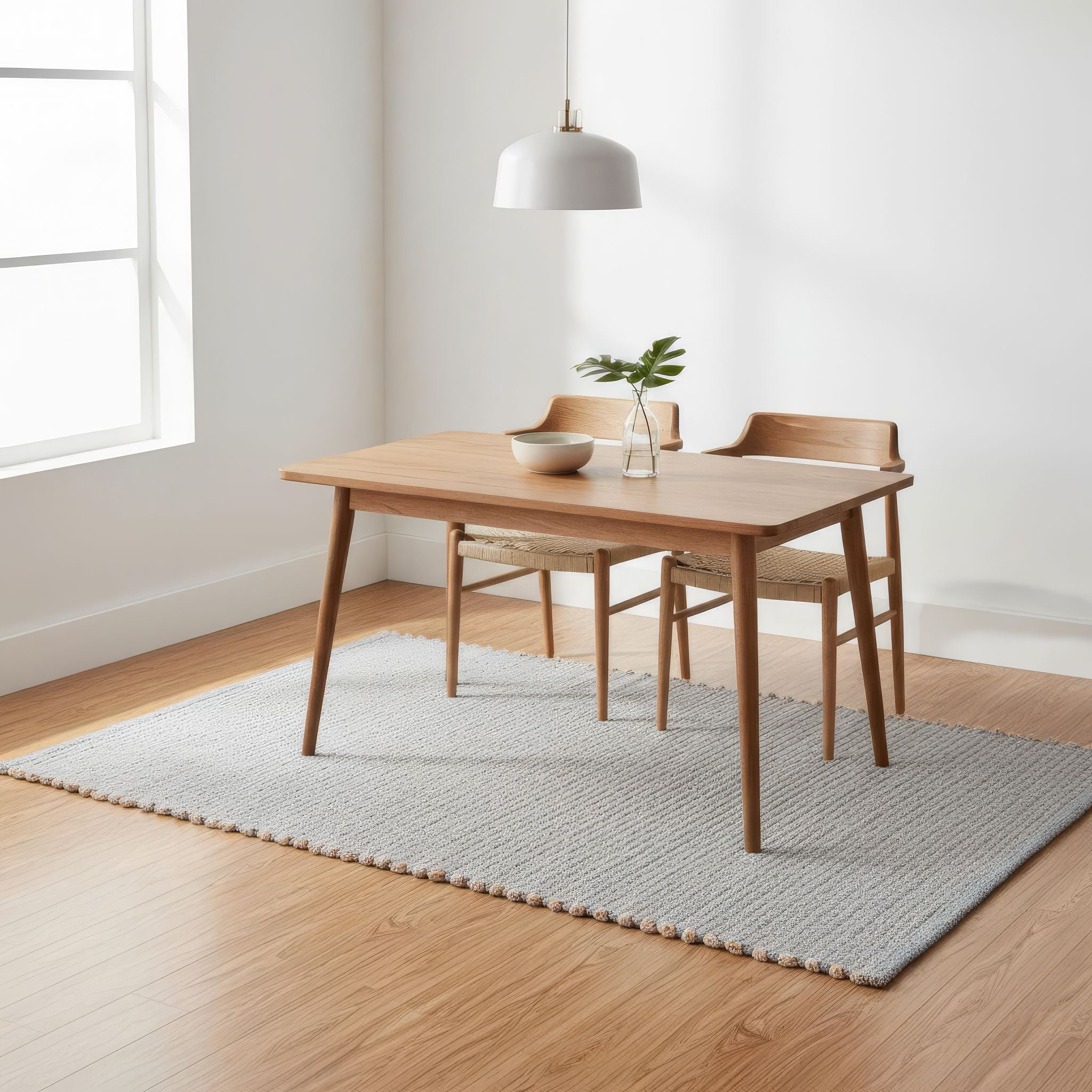 Super Area Rugs Terra JC01 Light Gray Jute and Cotton Woven Rug