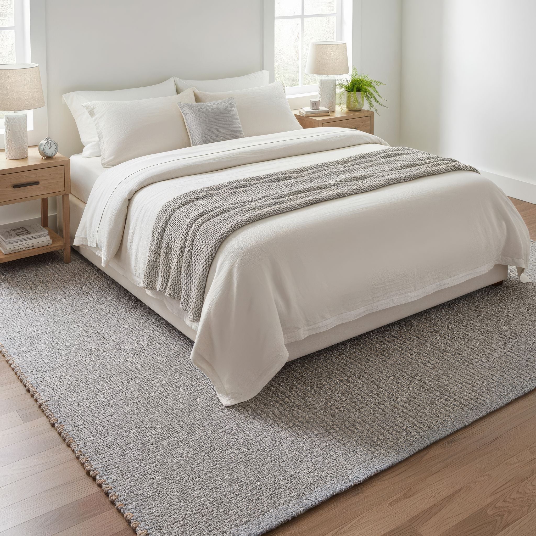 Super Area Rugs Terra JC01 Light Gray Jute and Cotton Woven Rug