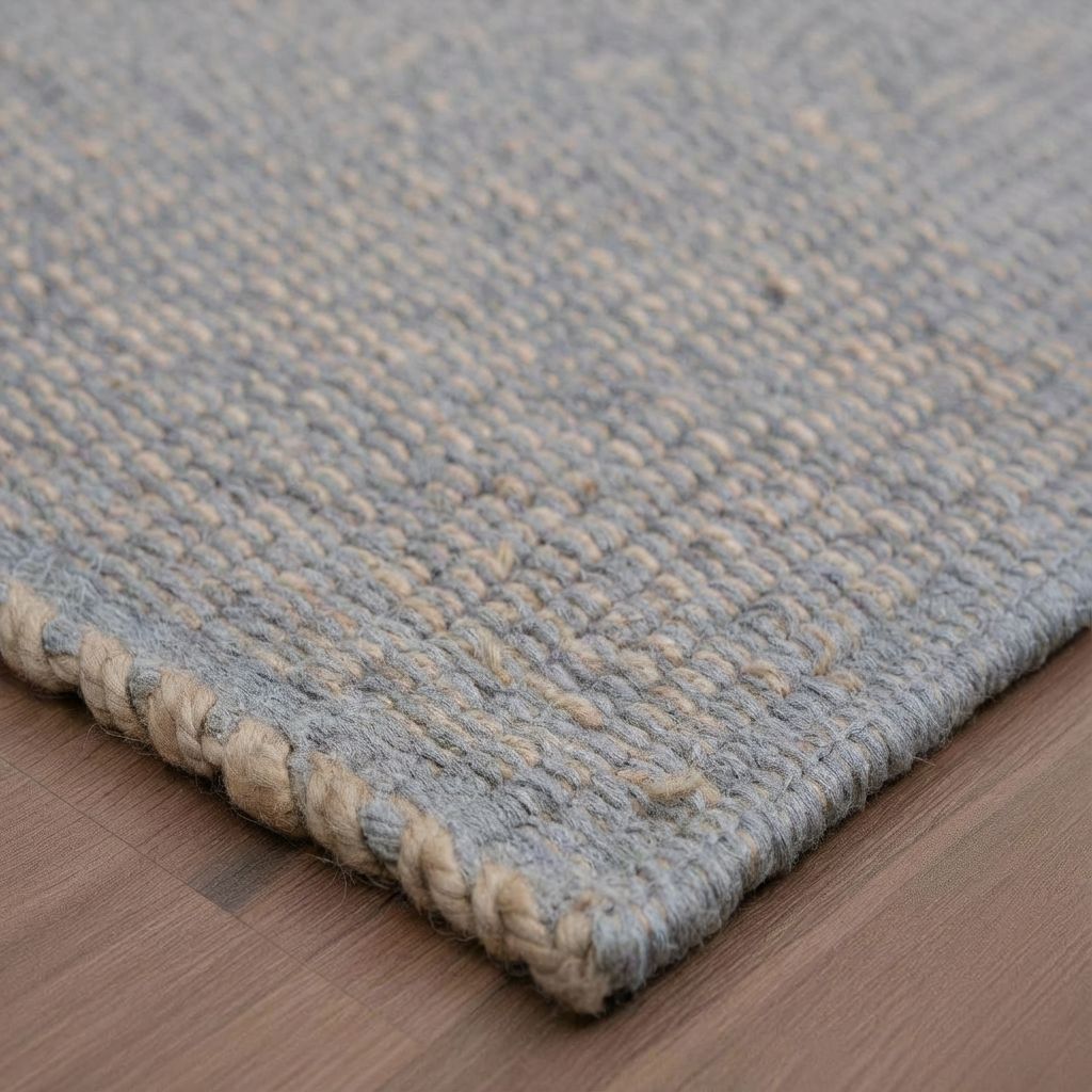 Super Area Rugs Terra JC01 Light Gray Jute and Cotton Woven Rug